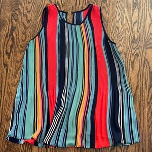 Red and Blue Sleeveless Relaxed Tank Top